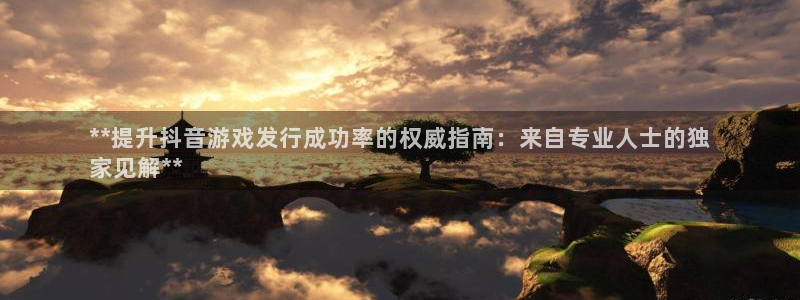 顺盈娱乐官网首页登录网址：**提升抖音游戏发行成功率的权威指南：来自专业人士的独
家见解**